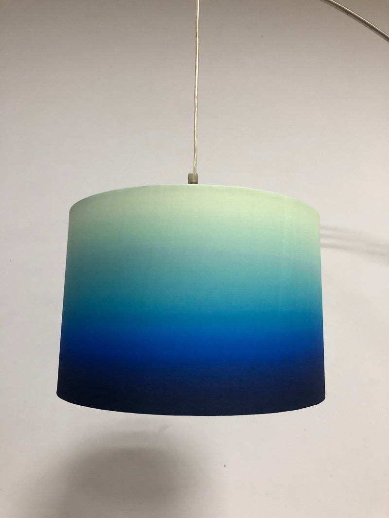Gradient Color Digital Print Lampshades Blue Ombre Hanging Shade Pendant