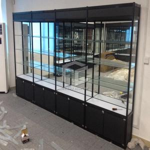 Quality 10mm Thick Tempered Glass Display Showcase ODM Adjustable Shelves wholesale