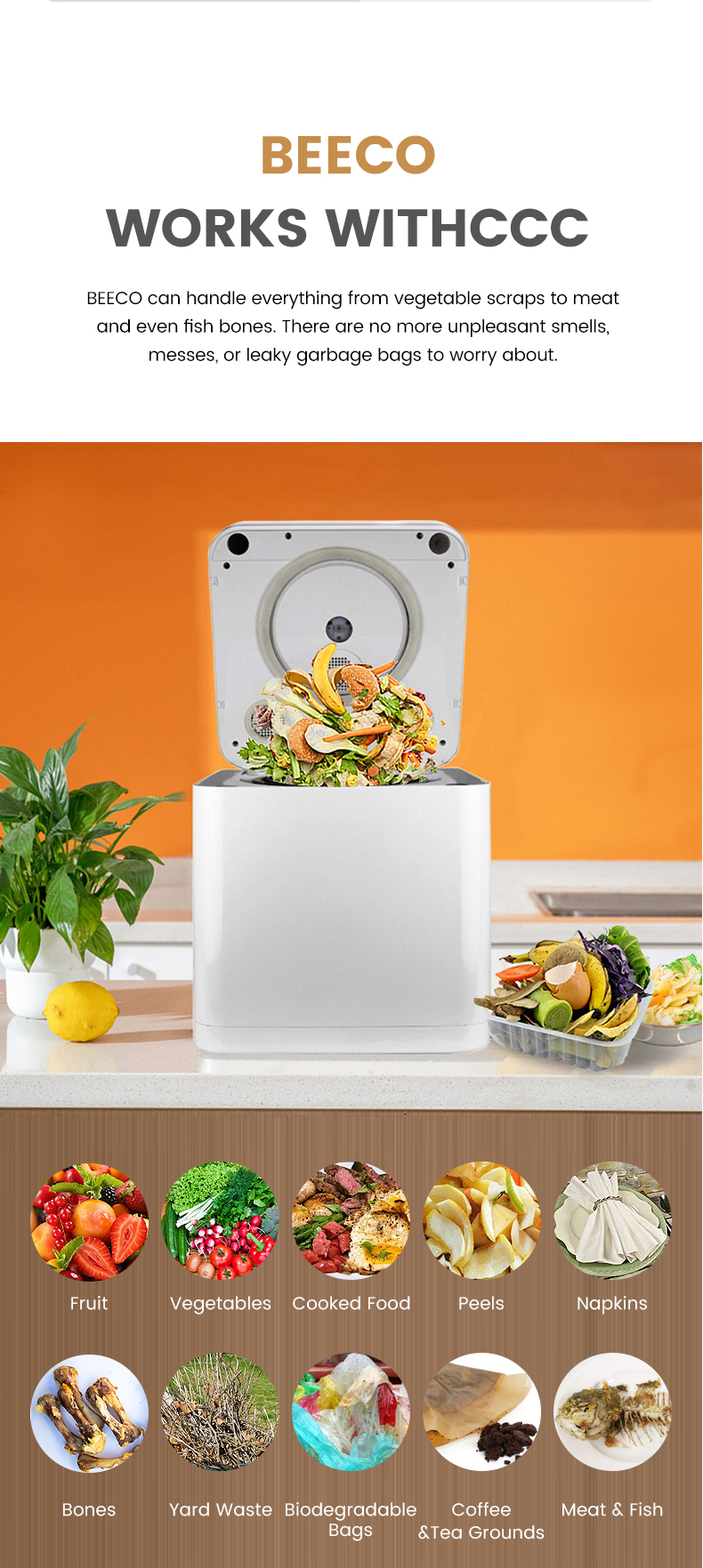 Garbage Disposals Household Kitchen Food Waste Garbage Can Food Waste Composting Waste Disposer Factory Wholesale