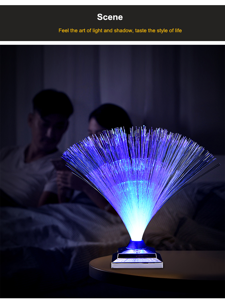 Remote Control Colorful Christmas Xmas Party Decor Luminous Flower Lamp Gradients Led Optic Fiber Star Light