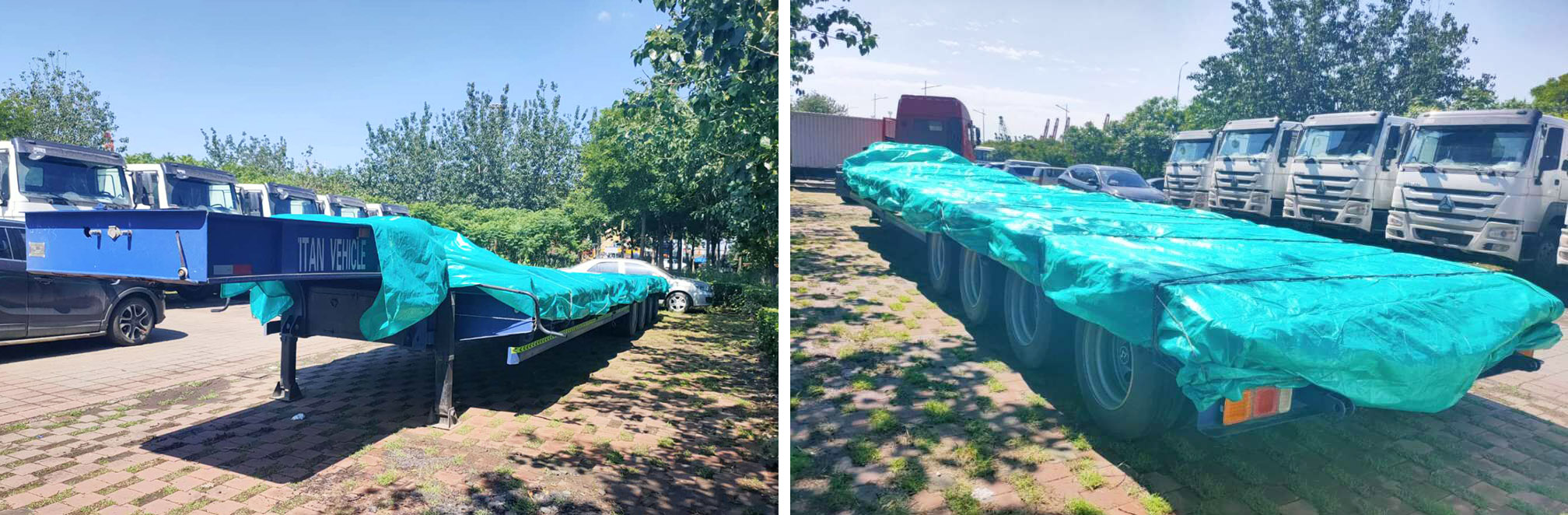 100T Lowbed Transport 4 Axle Low Loader Trailer for Sale in Zambia
