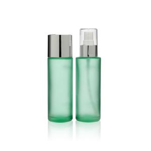 Quality Cosmetic Round 100ml Glass Spray Bottle With Aluminum Ream Container wholesale