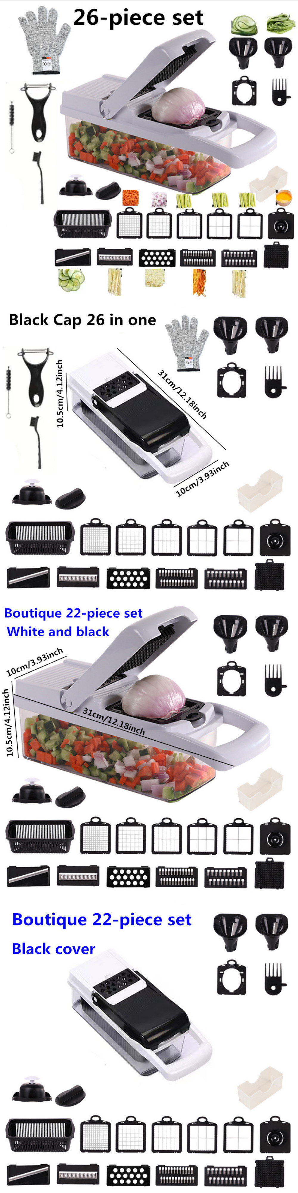 1 Piece 2024 Kitchen Tools 22 in 1 Multi-functional Vegetable Cutter Food Chopper Fruit Slicer Food Cutter