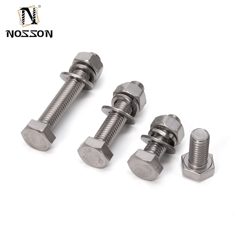ZINC PLATED Stainless Steel Hexagon Bolts And Nuts DIN933 for Mechanical Applications m3 m4 m5 m6 m8 m10 m12 m14 m16 m20