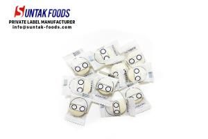 Quality Private label domdom milk flavor candy with tumbler toy bag packing wholesale