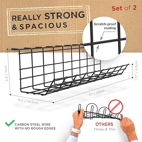 Single Tier Wire Storage Tray The Ultimate Solution for Under Desk Cable Management