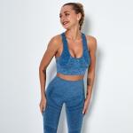 Seamlessly knitted sexy tight back sports bra female fitness yoga breathable