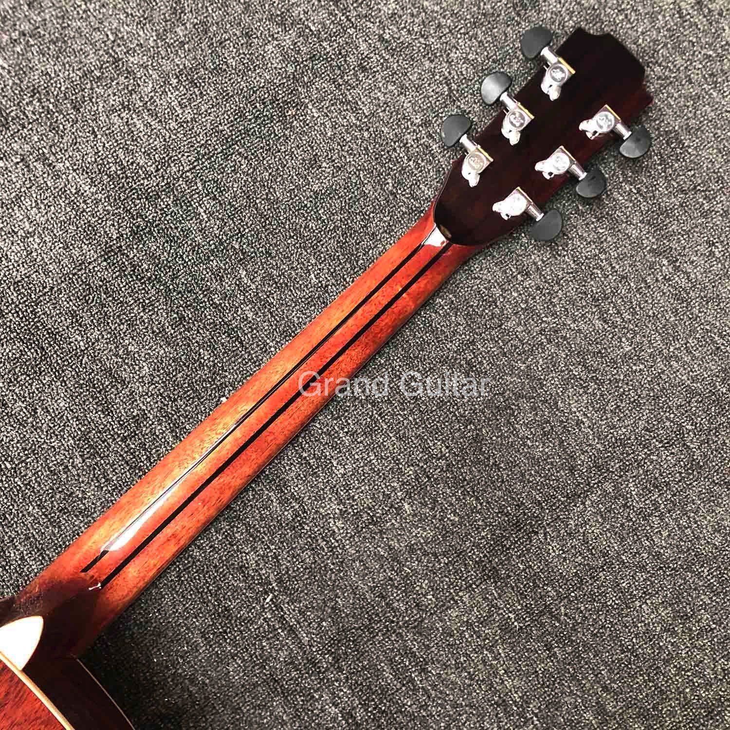 Custom Solid Cocobolo Wood Back Side Cutaway Acoustic Guitar in Natural