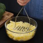 1 Piece Stainless Steel Bamboo Potato Masher for Vegetable Puree Kitchen