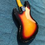 Heavy Relic Jazz Bass Electric Guitar Sunburst Color Alder Body 100% Handmade