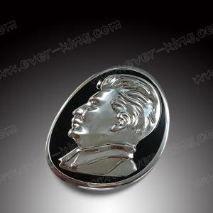 Quality Custom Stalin Head Logo 3D Metal Aluminum Sticker Label Professional wholesale