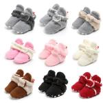 Wholesale cheap fluff boy and girl baby booties socks indoor toddler baby socks