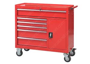 Quality Red 6 Drawer 1 Door Rolling 42 Inch Tool Cabinet Security Cylinder Lock wholesale