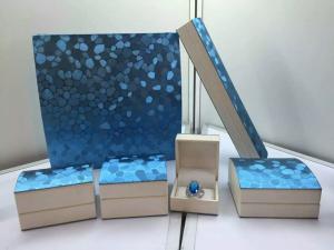 Quality Blue Pearl Jewelry Plastic Box , Leatherette Gift Packaging Boxes wholesale