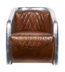 Top Grain Ox High Back Winged Leather Armchairs , Leather Accent Chairs With