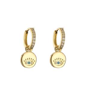 Quality Gold Plated Rhinestone Hoop Earrings wholesale