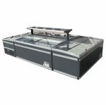 Curved Glass Door Combination Open Top Island Freezer