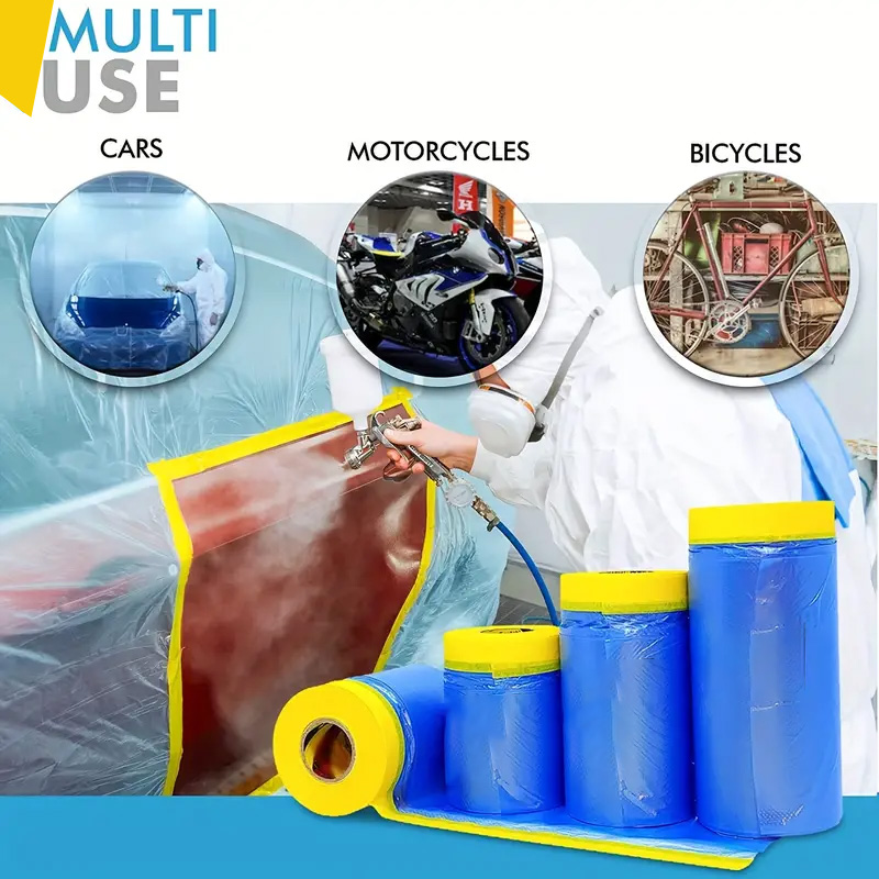 Universal Plastic Sheet Roll For Car Overspray Masking Film Single Sided