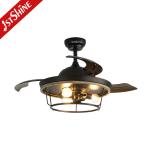Farmhouse Industrial Flush Mount Black Ceiling Fan For Living Room Bedroom