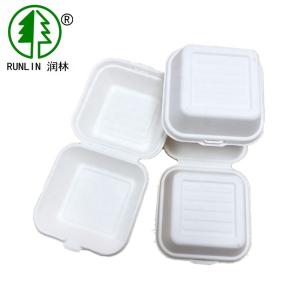 Quality Disposable biodegradable bagasse takeaway hamburger box template wholesale