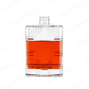 Quality Clear 500ml 50cl Square Glass Gin Bottle Vodka Spirit Liquor Tequila Rum Whiskey with T Cork wholesale