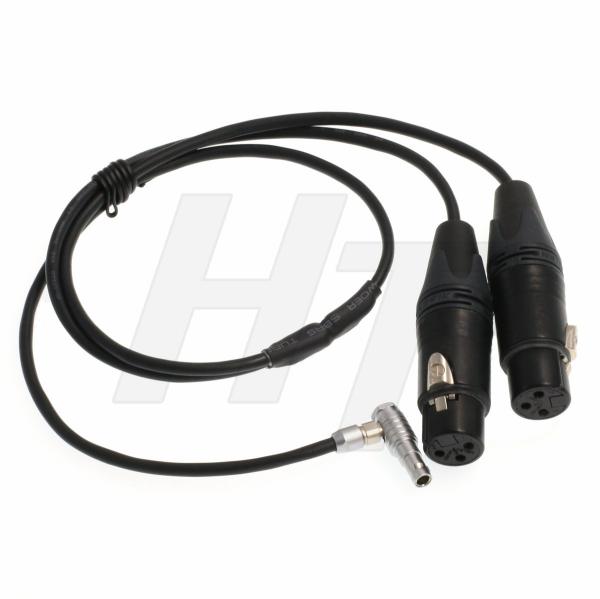 Cheap ARRI Alexa Mini Camera 2 Channel Audio Input Cable XLR 3 Pin Female to Right Angle 5 Pin for sale
