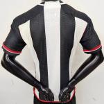 Black Red Stripe Football Soccer Jersey Thailand Quality 100% Polyester For Men