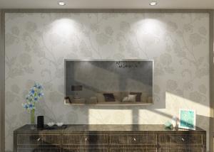 Quality 0.53*10M Vinyl Embossed Floral Pattern Wallpaper , Rustic Country Wallpaper wholesale
