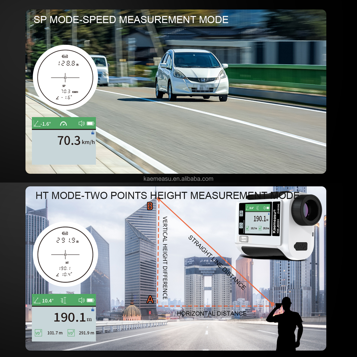 6.5X Magnification Golf Sport Laser Range Finder with Upgraded LCD Screen and Optical Instruments