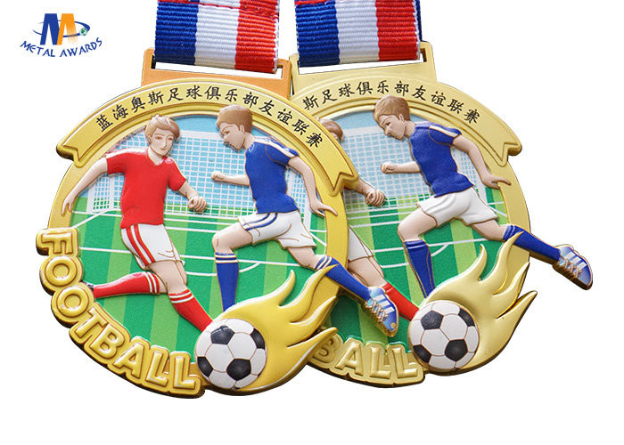 Imitation Gold Plating 65×4MM Football Stock Medals
