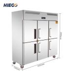 6 Door Stainless Steel Upright Refrigerator R134a 1600L Direct Cooling