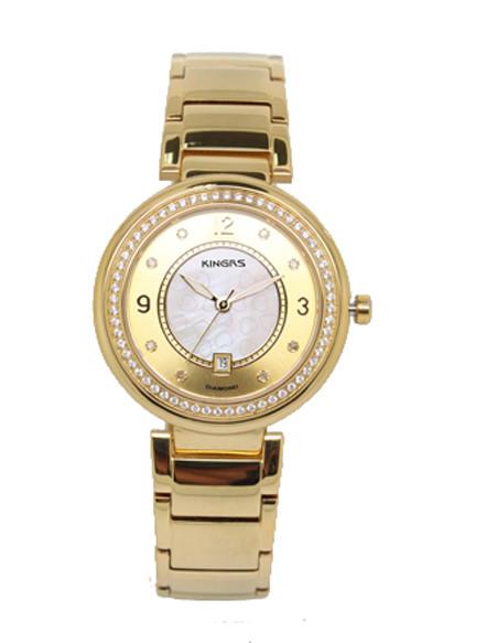 Rose Gold Luxury Ladies Fashion Watches With Diamonds 34.0mm,Women Jewelry Wrist