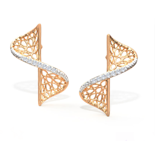 2024 Earring Set with Pave Setting Technology and Cubic Zirconia Swerve Twist Studs
