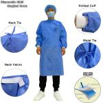 Blue Knitted Cuff Disposable Surgical Gown Ultrasonic Seam SMS Nurse Surgical