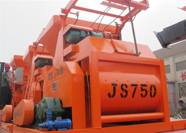 750L Electric Twin Horizontal Shafts Concrete Mixer Machine 0.75 m3 Discharge