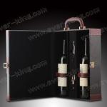Leather Cardboard Wine Bottle Packaging Boxes , Frosting Bottle Gift Packaging