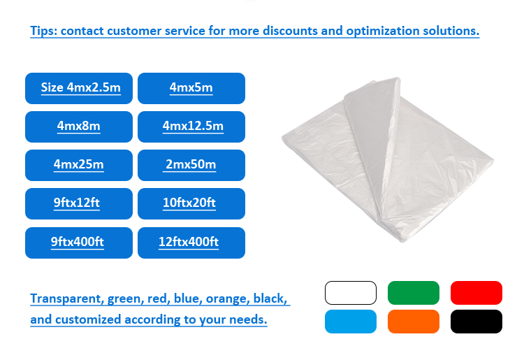 Garbage Clear Furniture Size Plastic Bags With Customized Size Accept OEM