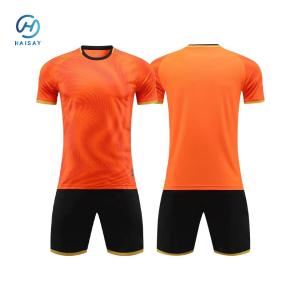 Quality Customizable Pink/Orange Adult Soccer Jersey Set Unisex Polyester Training Uniforms With Team Name 'Tracksuit' For Football Players wholesale