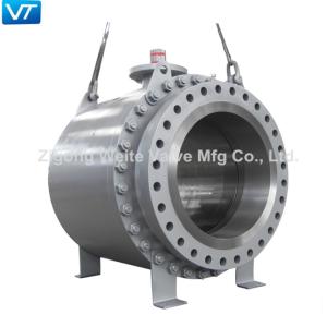 Quality Large Diameter Cast Steel Trunnion Ball Valve 30 Inch Bare Stem wholesale