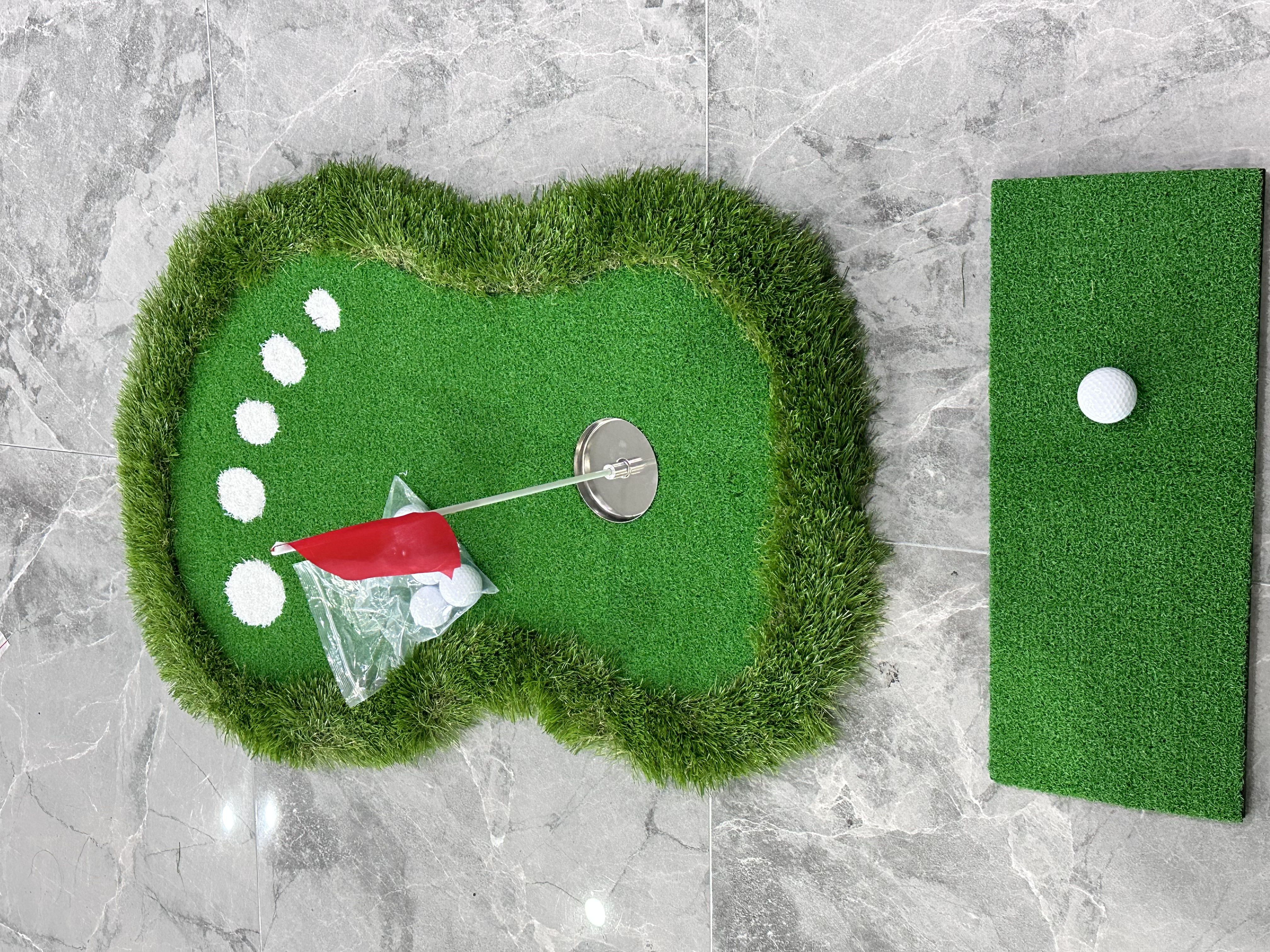 Artificial Grass and Cages Mats 2024 Inflatable Floating Green Mat for Outdoor Golf Game