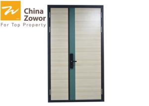 Quality 36'' X 84'' Unequal Leaf RH Active Steel Insulated Fire Door For Hotel/ Wood Grain Finish wholesale