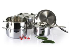 Quality 5Pcs 3-ply stainless steel cookware set SHCY-3013 wholesale