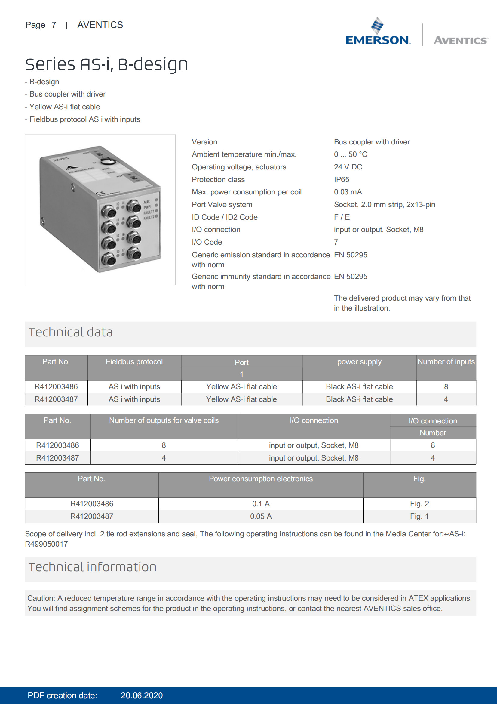 AVENTICS Series Aluminum BDC Bus Couplers 24 V DC For Industrial Setups