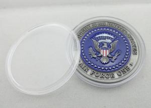 Quality Metal Air Force One Coin / Zinc Alloy Personalized Enamel Coins with Antique Silver Plating wholesale