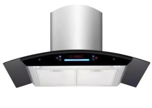 Quality Ducted SS Chimney Curved Glass Cooker Hood For Kitchen wholesale