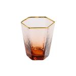 Gold Rim Pink Water Goblets Handmade Wedding Champagne Glasses