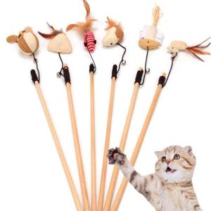 Quality Cute Wood Cat Teaser Toy Sisal Material Size Customized For Dog / Cat wholesale