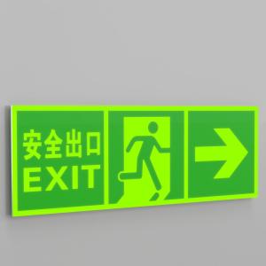 Quality Rectangle Subway Photoluminescent Signage Fire Evacuation Door Signs wholesale
