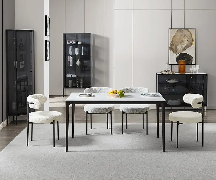 Adjustable Modern Upholstered Dining Chairs White Upholstered Side Chair