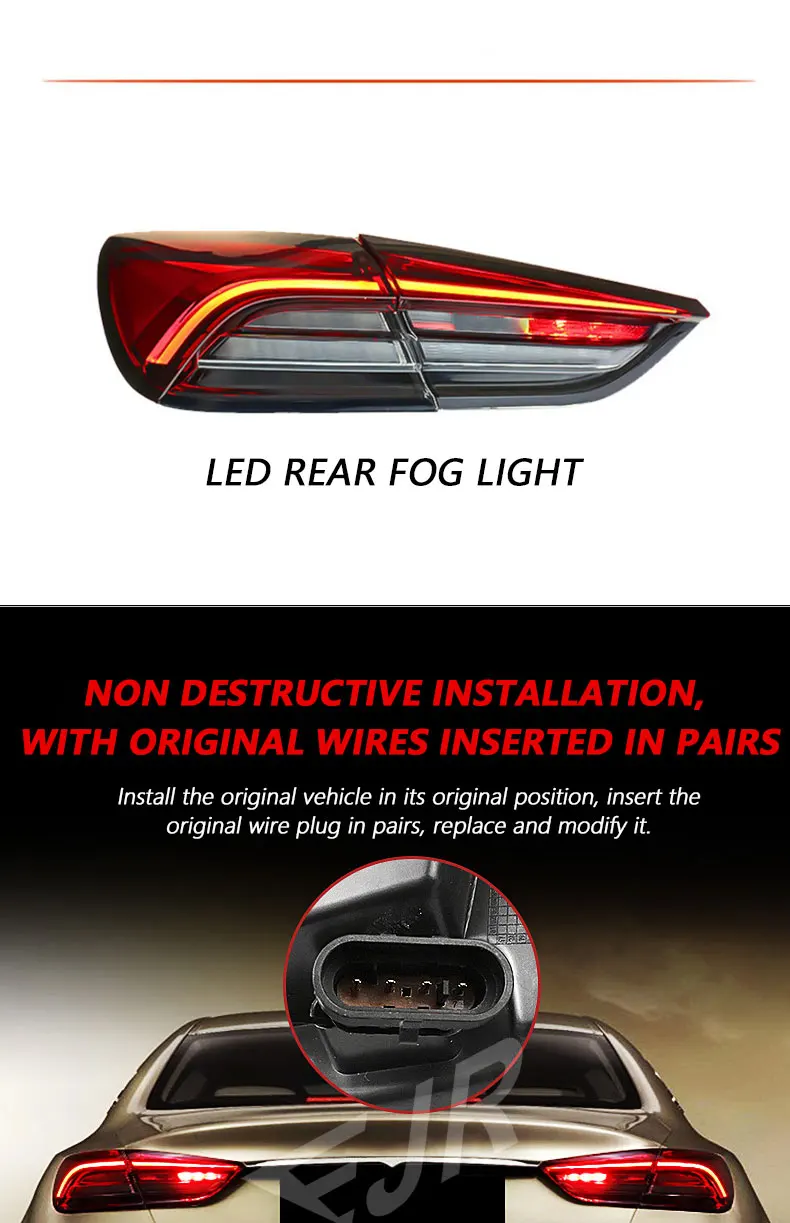 For Maserati Quattroporte 14-20 Led Taillight Upgrade New Trofeo Version Plug And Play Rear Tail Light Turn Brake Drl